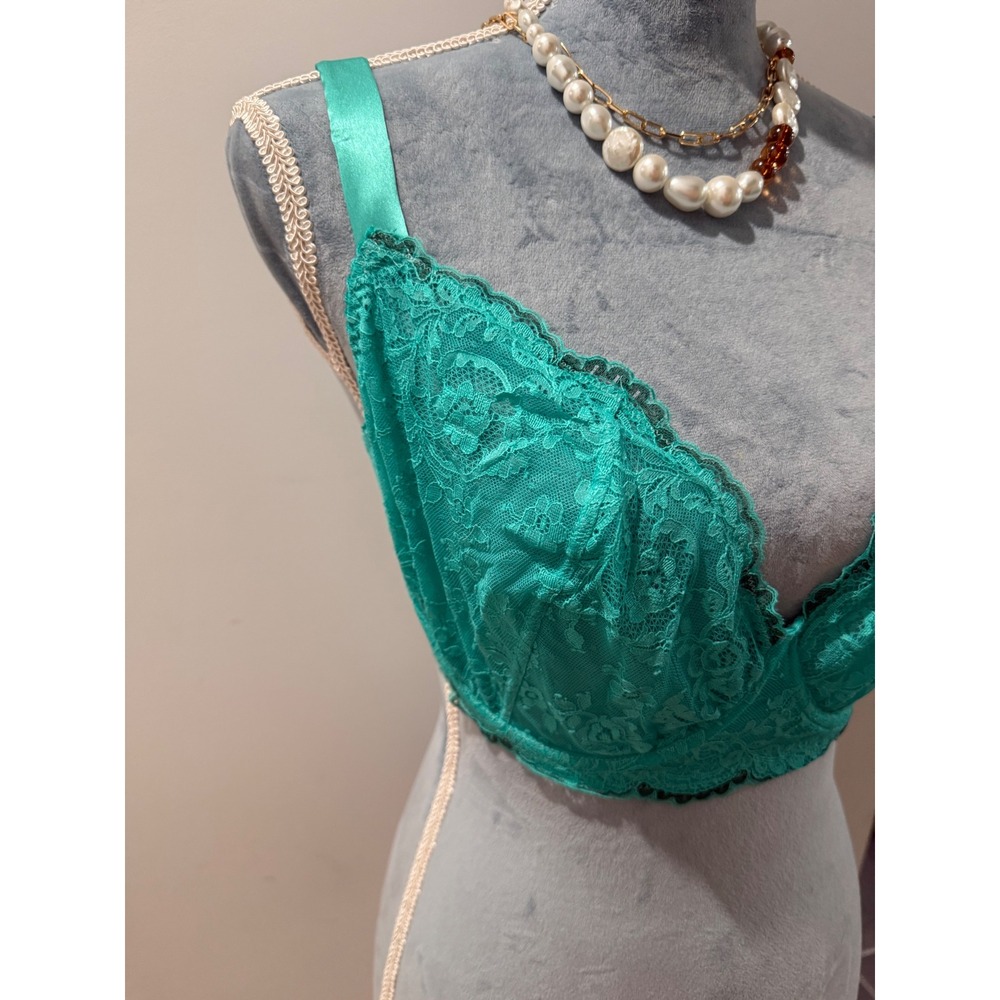 Cosabella Courtney Addy Green Sheer Lace Demi Underwire Bra 36G - Picture 5 of 13